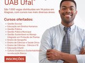 Ufal oferece mais de 1 mil vagas em cursos de especialização a distância em Alagoas
