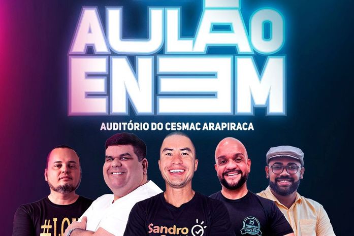 Arapiraca recebe aulão preparatório para o Enem com grandes nomes da educação