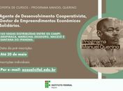 Ifal oferta cursos de Agente de Desenvolvimento Cooperativista e Gestor de Empreendimentos Econômicos Solidários