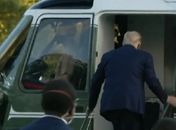 Presidente Donald Trump deixando a Casa Branca em direção a um hospital militar em Washington