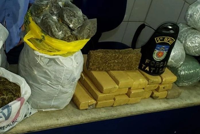 Maconha apreendida pelo 5º BPM