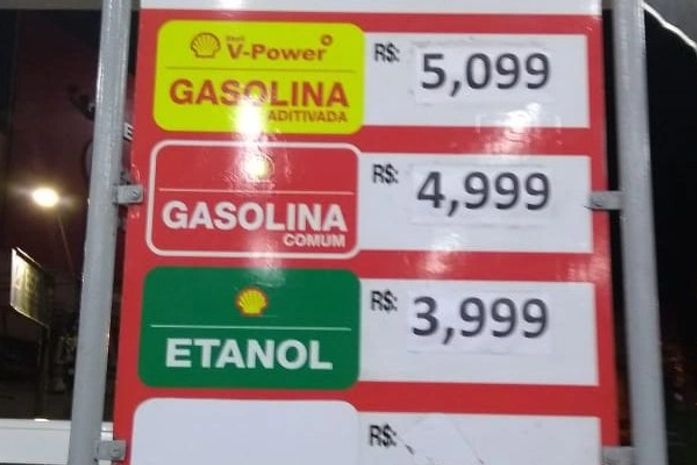 Gasolina chega a mais de R$ 5,00 em Arapiraca após anúncio de aumento nos combustíveis