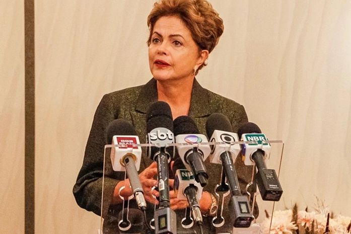 A presidente, durante entrevista em Estocolmo