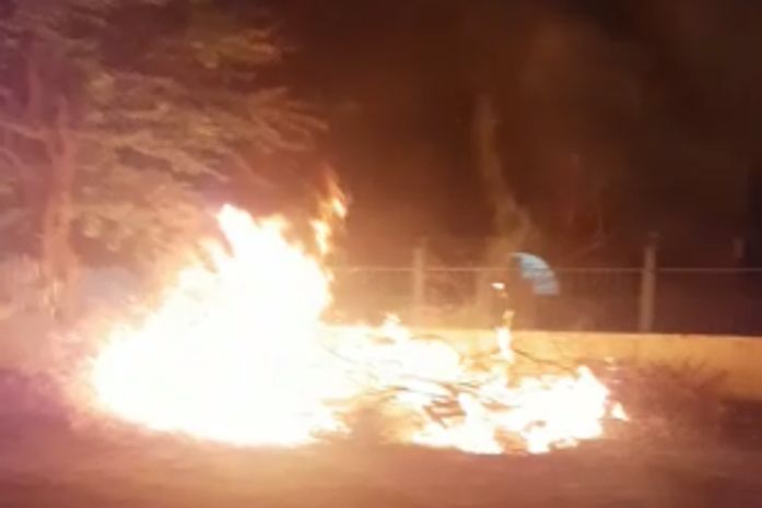 Incêndio na área externa da subestação da Eletrobras em Delmiro Gouveia