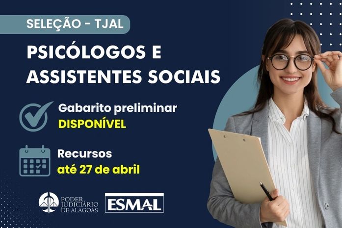 Confira gabaritos preliminares das provas objetivas para psicólogos e assistentes sociais