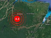 Tremor de terra registrado em Breves, no Pará.