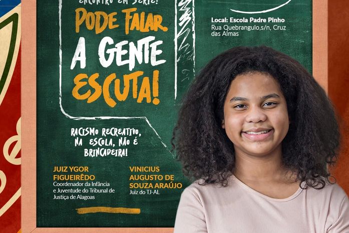 Escola Padre Pinho, em Maceió, recebe juízes do Tribunal de Justiça, na continuidade do Encontro em série 'Pode Falar. A Gente Escuta!