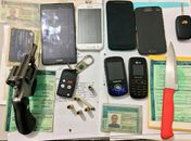 Material apreendido com o grupo criminoso