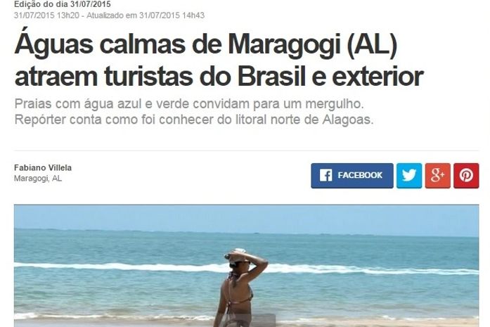 Maragogi mais uma vez é destaque no Jornal Hoje da Rede Globo