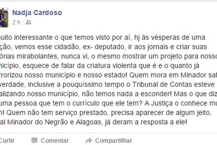Denúncias da chefe de gabinete de Minador