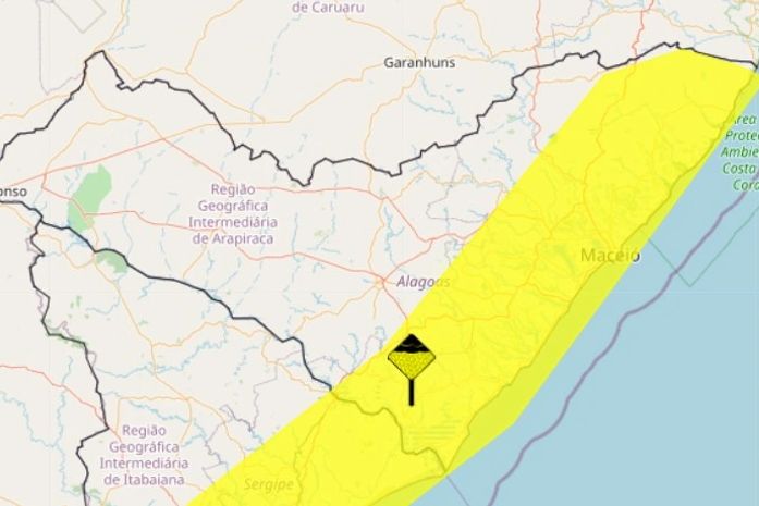 Inmet emite alerta de chuvas para 61 municípios alagoanos; confira lista