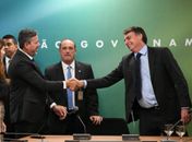 Arthur Lira, Onyx e Bolsonaro em encontro da bancada do PP