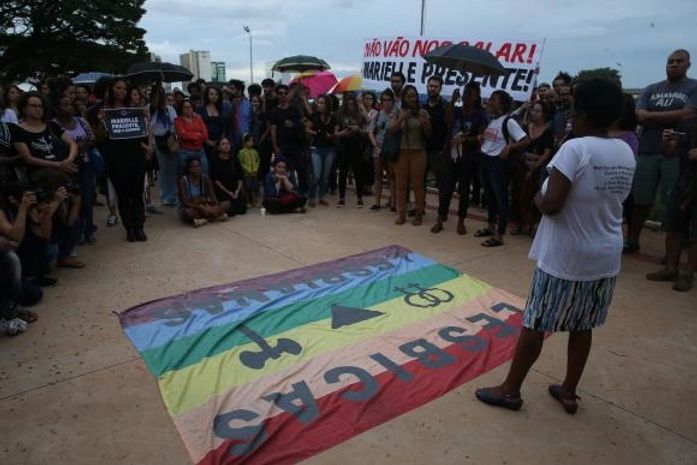 Em Brasília, manifestantes destacaram luta de Marielle Franco.