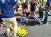 Ciclista fica ferido ao ser atropelado por ônibus na parte alta de Maceió