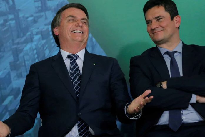 Presidente Jair Bolsonaro e Ministro da Justiça, Sérgio Moro.