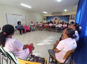 A conversa desta ativista, Arísia Barros, com as  mulheres assistidas pela Legião da Boa Vontade  foi fantástica