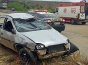 Condutor perdeu o controle do veículo e capotou na BR-101