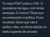 Jornalista é ameaçado por presidente do CSA após publicação em blog