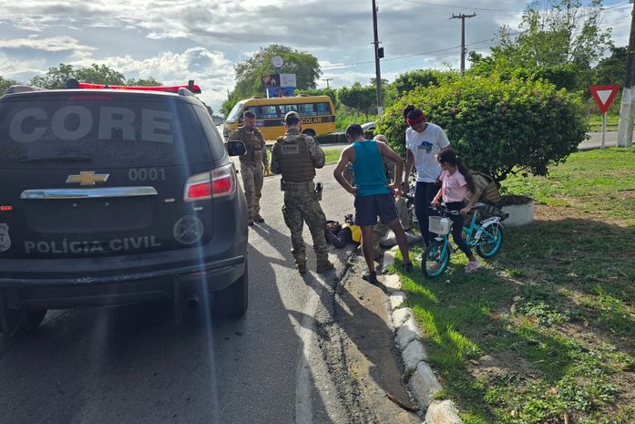 Motociclista fica ferido em acidente na BR-316 e é socorrido pela CORE em Alagoas