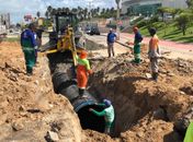 Após afundamento  da pista, trânsito nas Avenidas Josepha de Mello e Gustavo Paiva, sentido Centro, é liberado