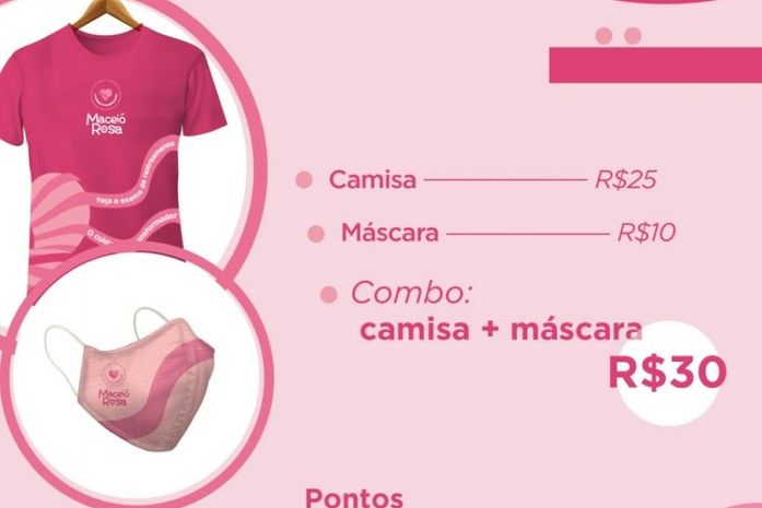 Camisetas da campanha Maceió Rosa já estão à venda