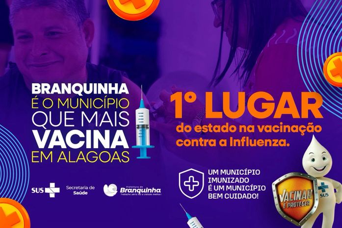 Branquinha é o município que mais vacina contra a Influenza em Alagoas