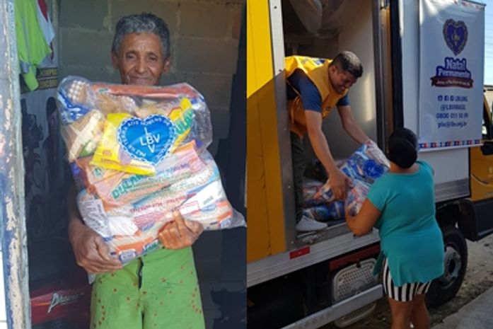 Caravana da Solidariedade do Natal da LBV encerra entregas de cestas de alimentos em Maceió/AL nesta sexta-feira, 16/12