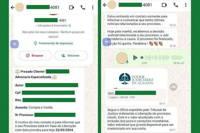 Golpistas se passam por defensores públicos no WhatsApp, alerta Defensoria Pública