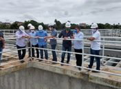 Diretores da Casal e secretário de Infraestrutura visitam obra de estação de esgoto no Farol