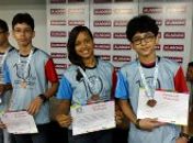 Estudantes medalhistas na 10ª Olimpíada Brasileira de Matemática recebem premiação