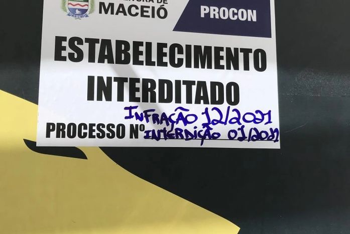 Procon interdita estabelecimento de consórcios no Centro de Maceió por falta de documentos