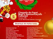 Chegada do Papai Noel e apresentações culturais agitam quarta-feira em Delmiro Gouveia