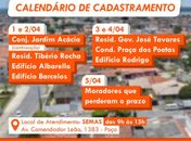 Cadastramento de moradores do Pinheiro continua na segunda