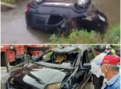 Motorista perde o controle de veículo e cai em ponte em Santana do Ipanema; Veja vídeo