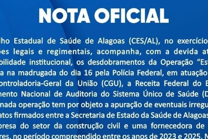 Em resposta ao blog, o Conselho Estadual de Saúde, postou 'Nota Oficial' nos stories do Instagram