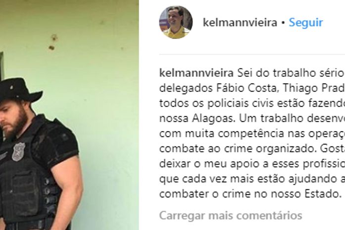 Presidente da Câmara e delegado, Kelmann Vieira posta apoio a delegados da Operação Cavalo de Tróia