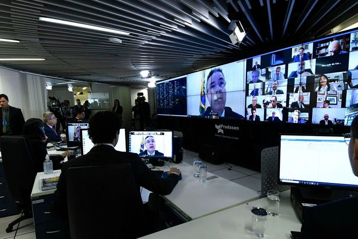 Líderes do Senado divulgam manifesto pelo isolamento social