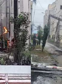 Incêndio em medidor de energia assusta moradores e mobiliza bombeiros no Benedito Bentes