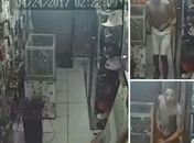 Câmeras flagram assalto a loja de importados