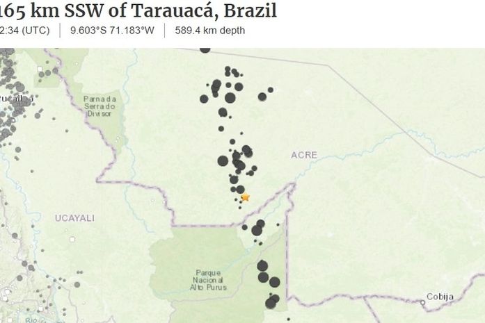 Terremoto de 5,9 de magnitude é registrado em cidade no interior do Acre