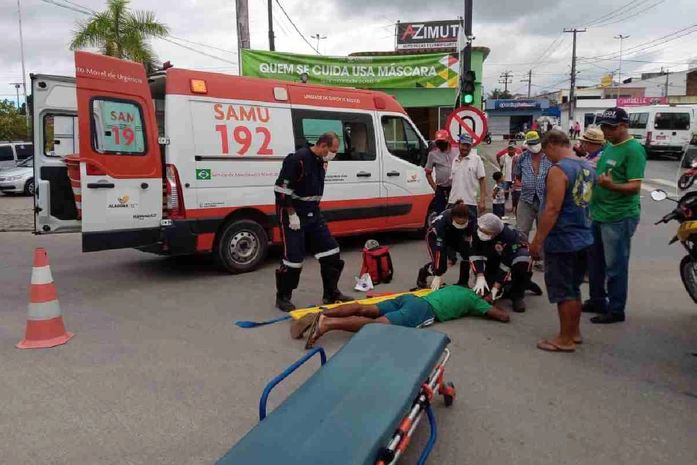 Ciclista fica ferido após ser atropelado por moto na Zona da Mata de Alagoas