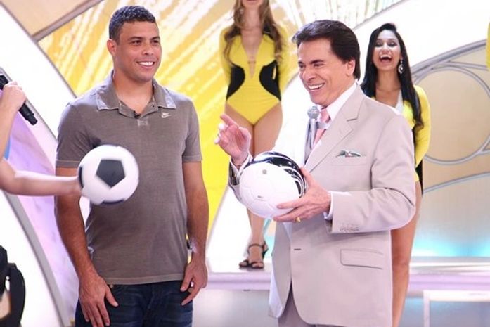 Ronaldo e Silvio Santos em programa no SBT