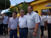 Prefeito Dalmo Santana ao lado do Governador do Estado, Teotonio Vilela e o secretário de Saúde Hebert Motta 