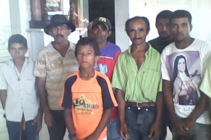 Agricultores que chegaram a Mata Grande de bicicletas.