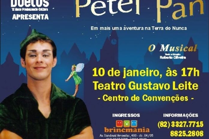 Peter Pan canta, dança e voa no Teatro Gustavo Leite