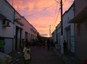 Por-de-sol na Festa do Bom Jesus dos Navegantes em Pão de Açúcar
