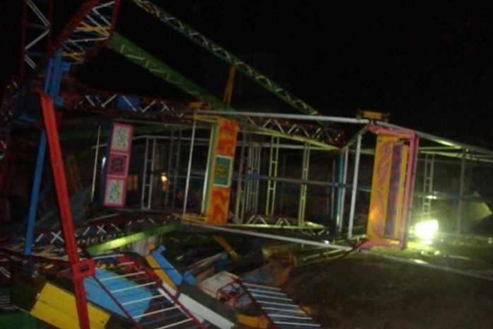 FOTOS: temporal destrói torre de igreja e derruba roda gigante em Pão de Açúcar