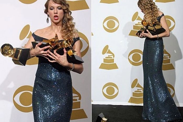 Taylor Swift quebra troféu após deixá-lo cair no Grammy