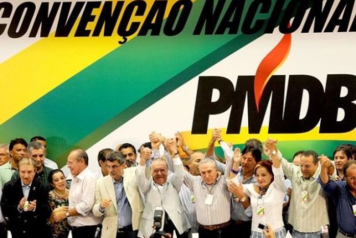 Representantes do PMDB participam de convenção, em Brasília