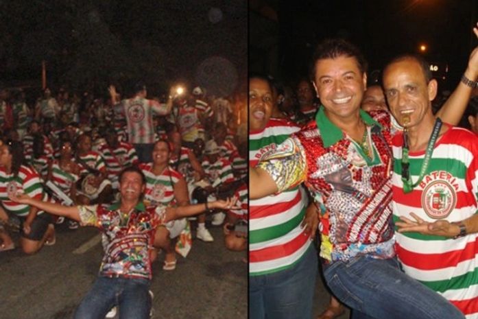 David Brazil \'rouba\' lugar de Paola Oliveira e vira rainha de bateria por um dia